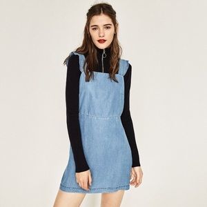 Zara blue pinafore dress